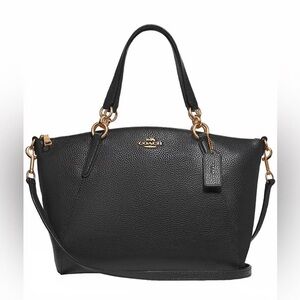 Coach Mini Kelsey Black Leather Satchel Crossbody Bag